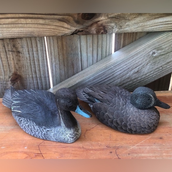 Set of 2 Jim Palmer Carved Resin Duck Decoy Figurines Blue Wing Teal & Stifftail - Picture 11 of 11